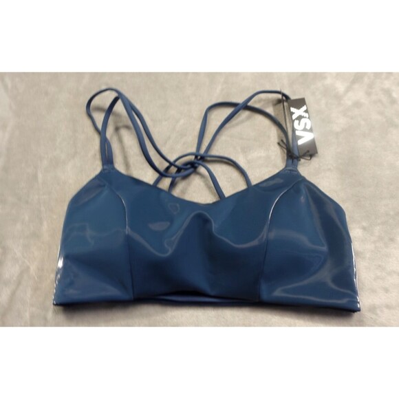 Victoria's Secret Other - NWT VSX Womens Liquid Shine Stretch Comfort Sports Bra EJ3 Midnight Blue Sea S/P